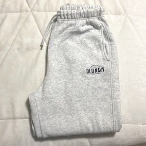 old navy sweats; navy blue; grey; white; super comfy